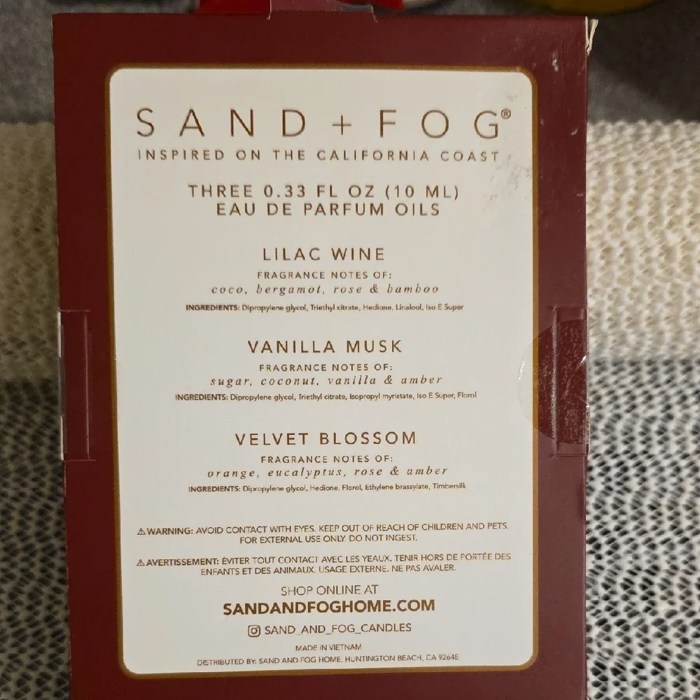 SAND + FOG Eau de Parfum Oil Trio - Lilac, Vanilla, Nectar - Picture 2 of 2